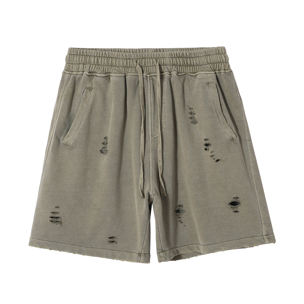 2025 new Europe and the United States high street wind heavy washing do old loose shorts men tide cut retro shorts