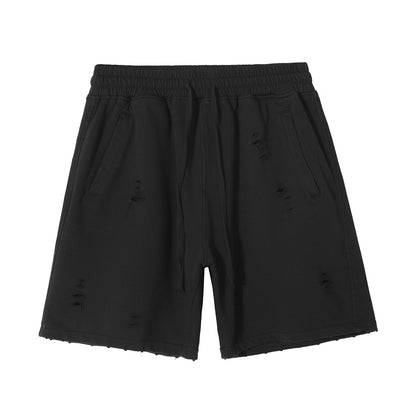 2025 new Europe and the United States high street wind heavy washing do old loose shorts men tide cut retro shorts