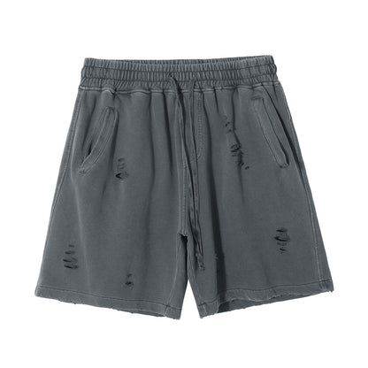 2025 new Europe and the United States high street wind heavy washing do old loose shorts men tide cut retro shorts